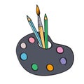 Back to school. School drawing tools. Isolated illustration on white background. Colorful vector hand drawing. Royalty Free Stock Photo